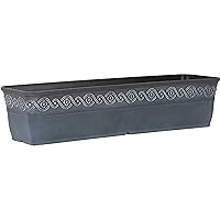 Classic Home and Garden Corinthian Resin Flower Pot Rectangle Planter, Storm Blue, 18