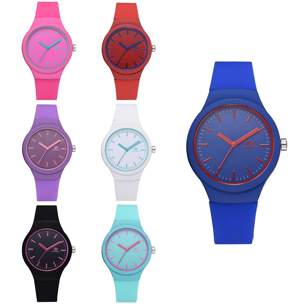 Gierzijia Color Silicone Wrist Watch, Casual Ladies Solid Color Pattern Wristwatch Silicone Strap Fashion Women Watches, Gift for Teen and Student