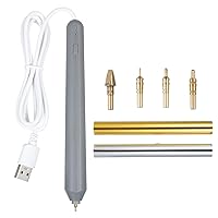 Hot Stamping Pen, Hot Heated Foil Pens Set, USB Heat Foil Pen for Scrapbooking Tool Kits Gold & Silver Hot Foil Roll for Card Making Craft Scrapbooking Drawing Pen with USB Cable DC5V