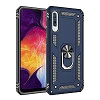 Military Grade Drop Impact for Samsung Galaxy A50 Case 360 Metal Rotating Ring Kickstand Holder Magnetic Car Mount Armor Heavy Duty Shockproof Case Galaxy A50/A50s/A30s Phone Case (Blue)
