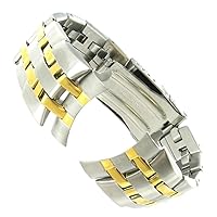 26mm deBeer Two Tone Stainless Steel Curved & Straight End Buckle Watch Band
