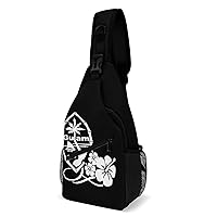 Guam Hibiscus Printed Crossbody Small Sling Backpack Sling Bag Chest Bags Daypack for Travel Sport