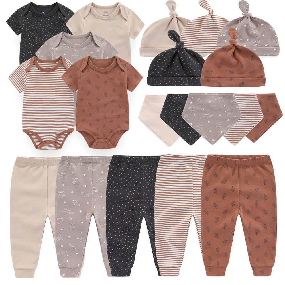 Kiddiezoom Newborn Baby Girl Boy Clothes Baby Outfits Pants Bodysuits Gifts Set Layette Set 0-3 Months