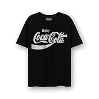 Coca-Cola Adults T-Shirt | Unisex Classic Logo Short Sleeve Graphic Tee | Distressed Vintage Apparel Top Merchandise Gift