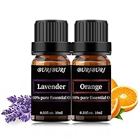 Lavender and Orange Essential Oil, 100% Pure, Undiluted, Natural, Organic Aromatherapy Essential Oils Gift Set, 10MLx2