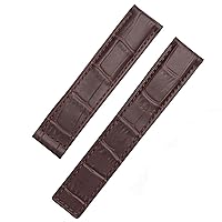 For TAG Heuer Genuine Leather Watchband Stitches Bracelet 19 20 22mm For Men Wrist Band With Folding Clasp (Color : Brown no clasp, Size : 19mm)