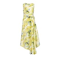 Woman Linen Tencel Oil Painting Sense Design Irregular Long Dress