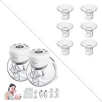 S21 Breast Pump Hands Free,Portable Hands Free Breast Pump for Breastfeeding Wireless,2 Modes & 9 Levels,27/24/21/19/17/15/13mm Flange,2 Pack