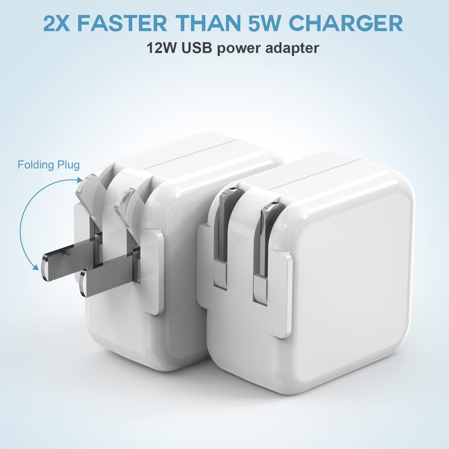 Mua iPad Charger, [Apple MFi Certified] 12W USB iPad Fast Charger Block  Foldable Portable Travel Wall Plug with Lightning Cable Compatible with iPad  9/8/7, iPad Mini/Air/Pro, iPhone 13/12/11 Pro, AirPods trên Amazon