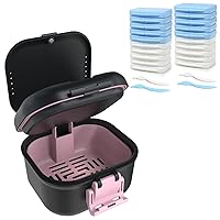 BVN Leakproof Denture Cup (Black+Pink) and 20 Boxes Orthodontic Wax Strips