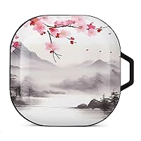 Mount Cherry Blossoms Water Printed Case Cover Compatible with Samsung Galaxy Buds 2 Pro/Galaxy Buds 2/ Galaxy Buds Pro/Galaxy Buds Live Protective Cases