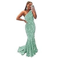 Eightale Sequins Prom Dresses Long Sleeveless Mermaid with Slit Formal Party Evening Gowns