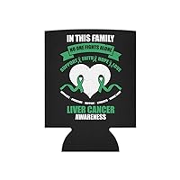 Beer Can Cooler Sleeve Novelty This Family Overcome Support Liver Cancer Awareness Hilarious Hepatic Disease Disorders Encouraging Regular Can