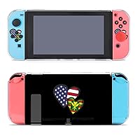 Interlocking Hearts USA Tribal Kanaka Maoli Flag Fashion Separable Case Compatible with Switch Anti-Scratch Dockable Hard Cover Grip Protective Shell