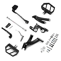 For Harley Softail Rider extended Standard Forward Control Kit w/footboards floorboards 2018-up (Forward Control+Mini floorboard(black))
