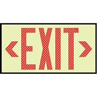 NMC 7310 EXIT Sign - 13 in. x 7.5 in. ABS Plastic Sign with Left, Right Chevron Arrows, Reflective Lettering on Yellow Base