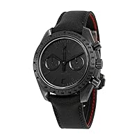 Omega Speedmaster Moonwatch Chronograph Mens Black Face Black Nylon Strap Swiss Automatic Watch 311.92.44.51.01.005