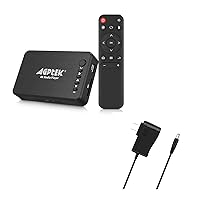 AGPTEK Updated 4K@30hz HDMI TV Media Player with One More Power Adapter, with HDMI/AV/VGA Output, Digital MP4 Player for 14TB HDD/ 256G USB Drive/SD Card/H.265 MP4