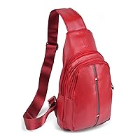WESTEND Small Crossbody Leather Sling Bag with Adjustable Strap - Travel Small Daypack