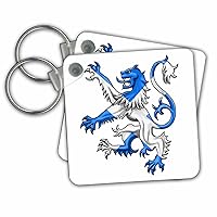 3dRose Key Chains Scottish Lion in the colors of the Scotland flag St. Andrews Cross (kc-299289-1)