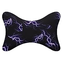 Purple Thunder Car Neck Pillow for Driving Memory Foam Headrest Pillow Cushion Set of 2 for Home Office Chair