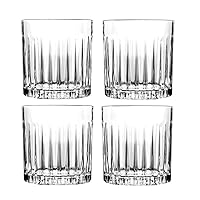DFHBFG 4PCS Whiskey Glass, 310ml Crafted Old Fashioned Heavy Base Glasses for Set of 4