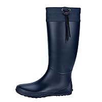 Asgard Packable Tall Rain Boots for Women Waterproof Rubber Garden Boots Ultra Lightweight Flat Wellies Mud Boots- NOT FOR WIDE CALF