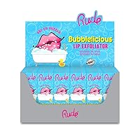 RUDE BUBBLELICIOUS Lip Exfoliator Display Set, 24 Pieces