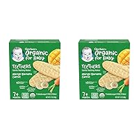 Snacks for Baby Teethers, Organic Gentle Teething Wafers, Mango Banana Carrot, 1.7 Ounce, 12 Count Box (Pack of 2)