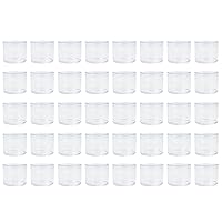 novelinks 40 Pack 8 Ounce Clear Plastic Pot Jars with Lids - Refillable Leak Proof Plastic Container Jars for Travel Storage & Household Storage (Circular)