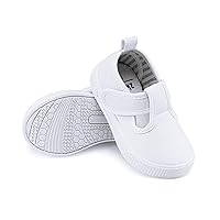 Toddler Girls T-Strap Canvas Sneakers for Little Kids Classical Comfortable Mary Jane Canvas Flats, Non-Slip Casual Canvas Sneaker for Girls