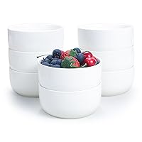 Cereal Bowls Set of 8, 12 Oz Ceramic Small Bowls for Soup, Side Salad, Ice Cream Dessert, Snack and Leftovers, Suitable for Portion Control - Dishwasher & Microwave Safe, 4.5 Inch, White