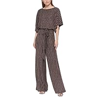 Jessica Howard Womens Knit Glitter Jumpsuit