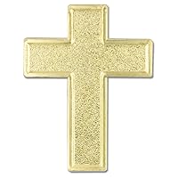 PinMart's Traditional Gold Cross Religious Lapel Pin