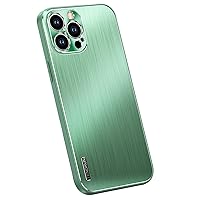 Case for iPhone 14/14 Pro/14 Plus/14 Pro Max, Metal Brushed Texture Case Slim Phone Cover Back Anti-Scratch Lens Protection Anti-Drop TPU Inner Shell,Green,14 pro max 6.7''