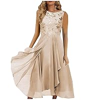 Sleeveless Dresses for Women 2024 V Neck Dress Casual Gradient Print Maxi Dress Evening Party Dresses