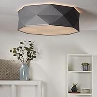 Famlights, large living room ceiling light, bedroom, with fabric shade, round, E27 socket