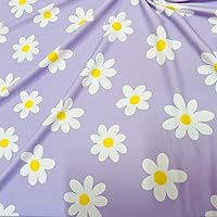 Daisies Purple Background Print Nylon Spandex Fabric 4 Way Stretch by Yard for Swimwear Dancewear Gymwear Sportwear Dress Skirt