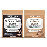 SPICE TRAIN, Black Cumin Seeds (397g) (Kalonji) + Ajwain Seeds (397g)