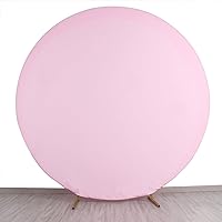 Round Backdrop Cover Circle Fabric Backdrop Round Photo Background for Photography Party Birthday Wedding Baby Shower Home Decorations (7.2ft, Pink)