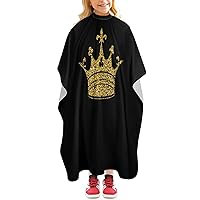 Gold Crown Haircut Cape Professional Barber Hairdressing Apron with Closure Snap Unisex Hair Cutting Capes
