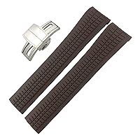 21mm Rubber Watchband for Patek Aquanaut Philippe for PP 5164A 5167A Silicone Watch Strap Braceletes Waterproof (Color : Brown Silver, Size : 21mm)