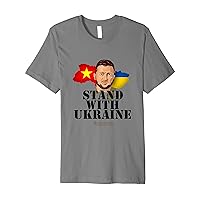 Ukraine Vietnam Flags Zelensky Stand with Ukraine Premium T-Shirt