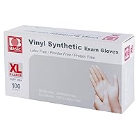 Disposable Medical Clear Vinyl Exam Gloves Industrial Gloves - Latex-Free & Powder-Free 100PCS - XLarge