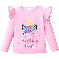 Birthday Girl Shirt Toddler Baby Girls T-Shirt 2nd 3rd 4th 5th 6th 7th Birthday Tee Summer Outfit