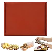 RESOME Large Swiss Roll Cake Mat Flexible silicone Baking Tray, 14.17x11 in Silicone Jelly Roll Pan Cookies sheet Bakeware Nonstick Baking Tray, silicone baking pan,Brown