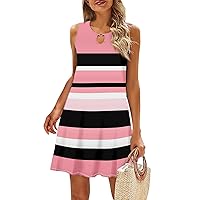 Winter Sleeveless Shift Dress Womans School Cute Cotton Round Neck Women Slim Fit Super Soft Print Dresses Pink XXL
