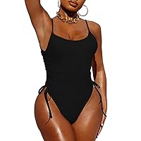 Pink Queen Womens One Piece Swimsuit Ruched High Cut Tummy Control Bathing Suit