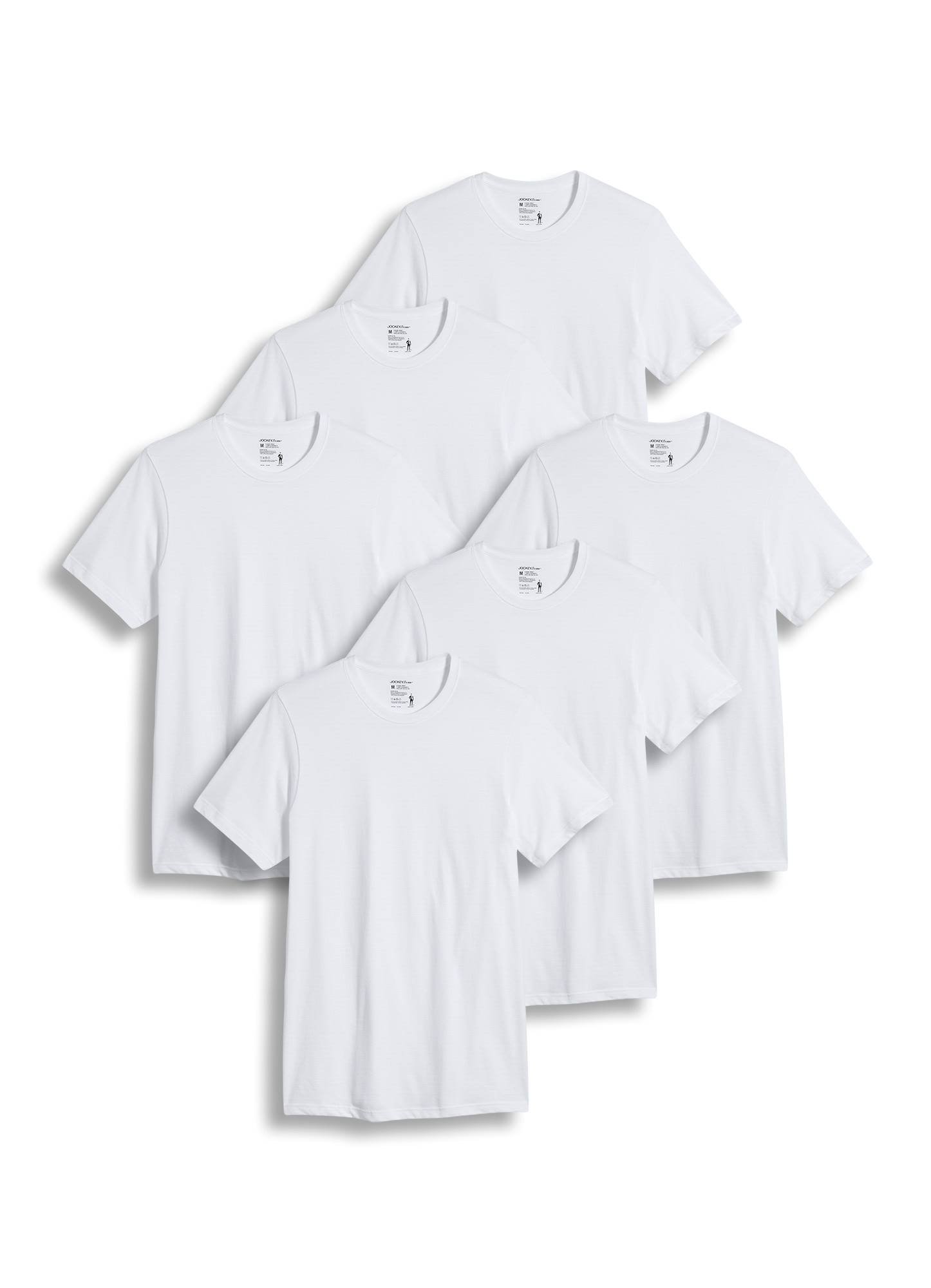 Jockey Men's Undershirt Big & Tall Classic Crew Neck T-Shirt- 6 Pack