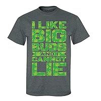 Funny I Like Big Buds Adult Unisex Short Sleeve T-Shirt-Heather Gray-Medium